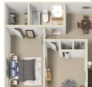 Two Bedroom One Bath - Downstairs